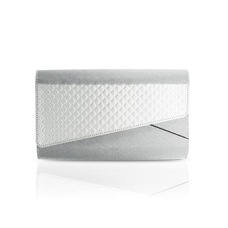 Zipper Wristlet Wallet Diamond Small, Silver